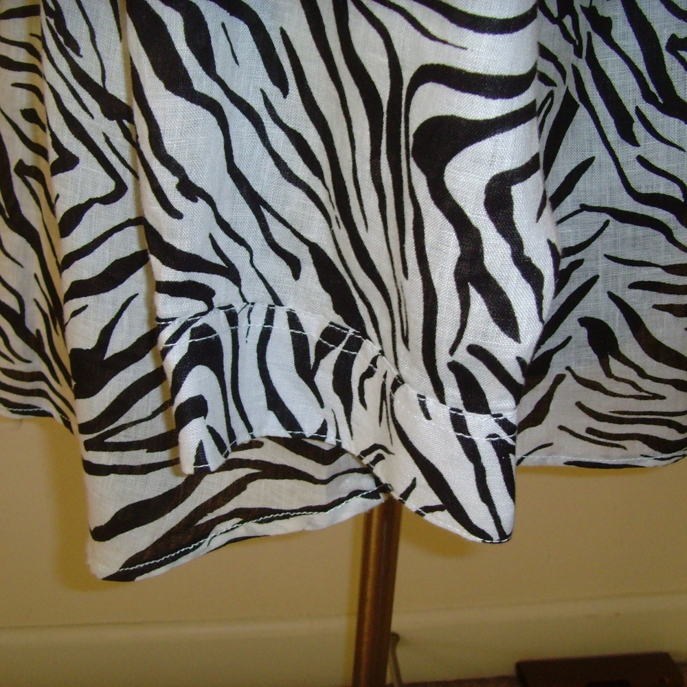 CYNTHIA ROWLEY 100% Linen Blouse 3X Zebra Print - Picture 11 of 13